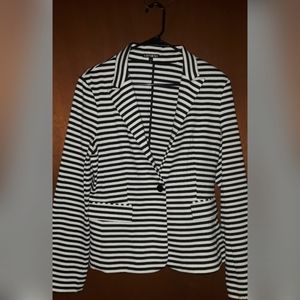 Express: Black & White Striped Blazer